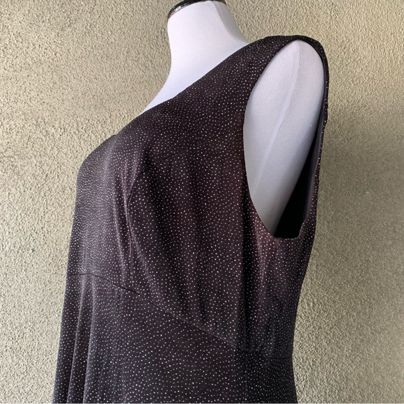 🔥5/$20🔥 “Onyx Nite” Black Sparkle High Low Midi-Dress size 20 - Picture 7 of 12